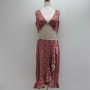 VTG ABS Allen Schwartz Paisley Dress sz 12 Y2K Whimsical Romantic Babydoll